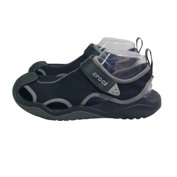 CROCS Other - Crocs Swiftwater mesh black gray mesh deck shows